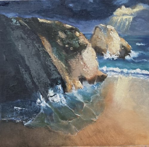 Dramatic Stormy Shark Fin Cove 